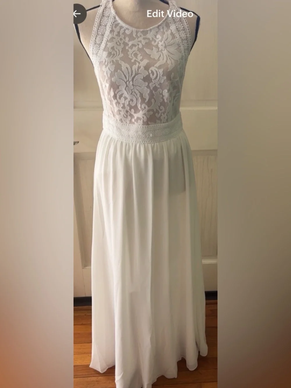 Lulus off white Sleeveless White Lace Bodice Maxi Dress - Picture 10 of 11